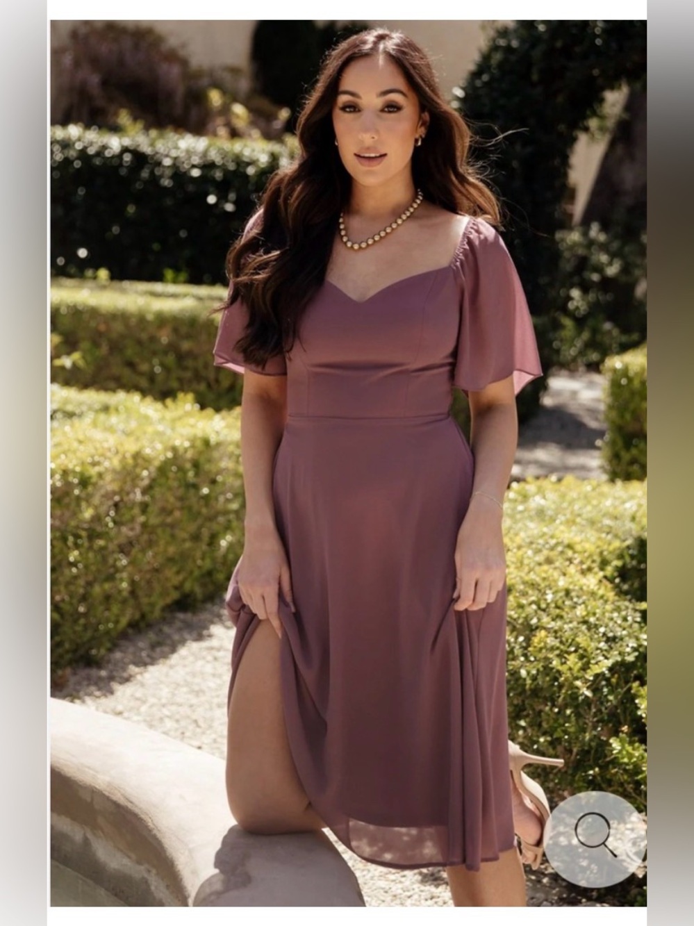 Baltic Born Colette Sweetheart Midi Dress Vintage Plum NWT Medium